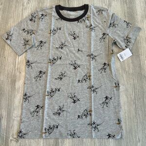 New Carter’s Kids Ninja Dino Rider Boys Graphic Tee T-shirt Gray Short Sleeve 14
